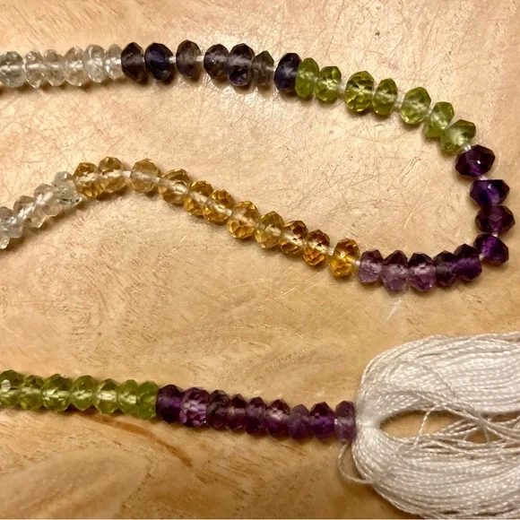 Strand of Multi-Color Rondelle Gemstone Beads - Picture 7 of 8